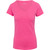 Curved Hem Cotton Slub Tee - Lipstick Pink