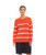 Stripe Crewneck Sweater-Orange