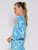 Zip Mock Top- Blue Pineapple