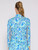 Zip Mock Top- Blue Pineapple