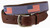 Historical US Flags Leather Tab Belt - Navy/Buff