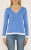 LS V Neck Cotton/Linen Layered Sweater