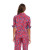 Ruched Sleeve Border Print Shirt-Red