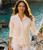 Ruched Sleeve Button Up Shirt-Cream