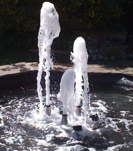 foaming jet nozzles in pond