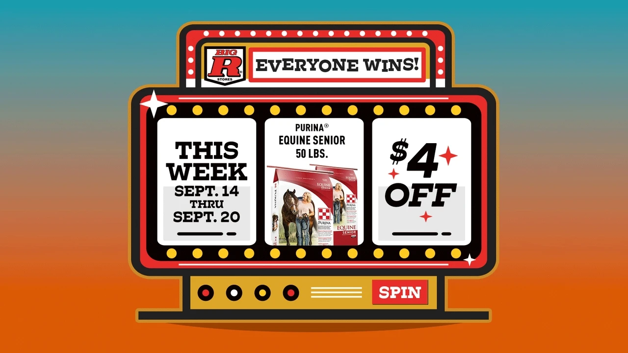 ? THIS WEEK’S WINNING DEAL! ? Save $4 on Purina® Equine Senior 50 lb. now through September 20!  ? Click the image above to shop the featured product and grab the deal.  Offer valid Sept. 14–20, 2026. While supplies last.