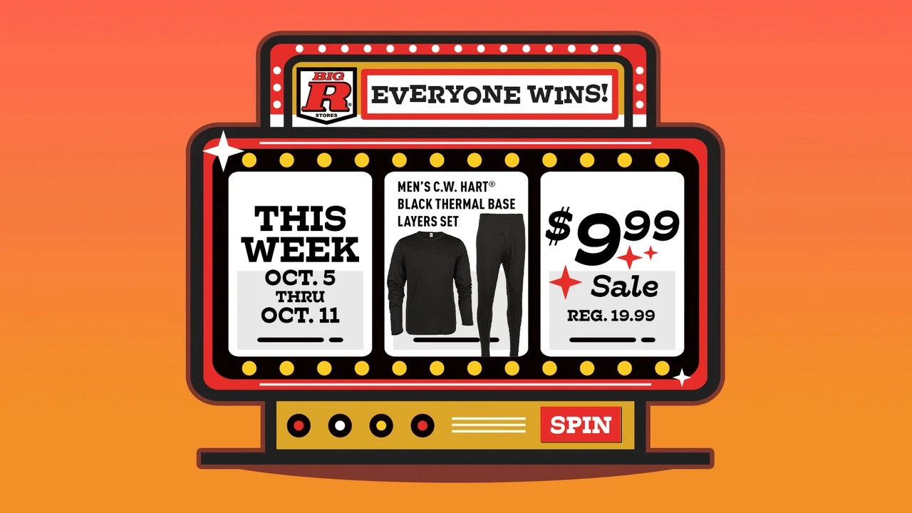 Click here to shop this week's Deal of the Week: men's C.W. Hart black thermal base layers set, on sale for $9.99, regularly $19.99. Valid October 5 through October 11.