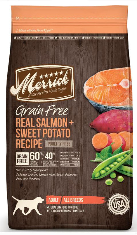 Merrick Grain Free Real Salmon and Sweet Potato Dog Food 22LBS