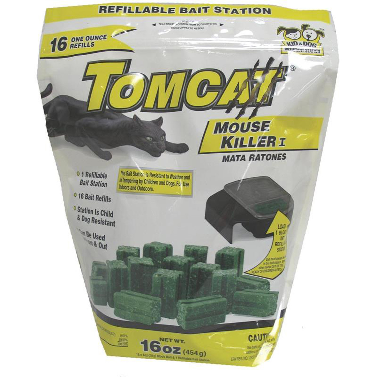 Tomcat Mouse Killer Refillable Bait Station Child & Dog Resistant