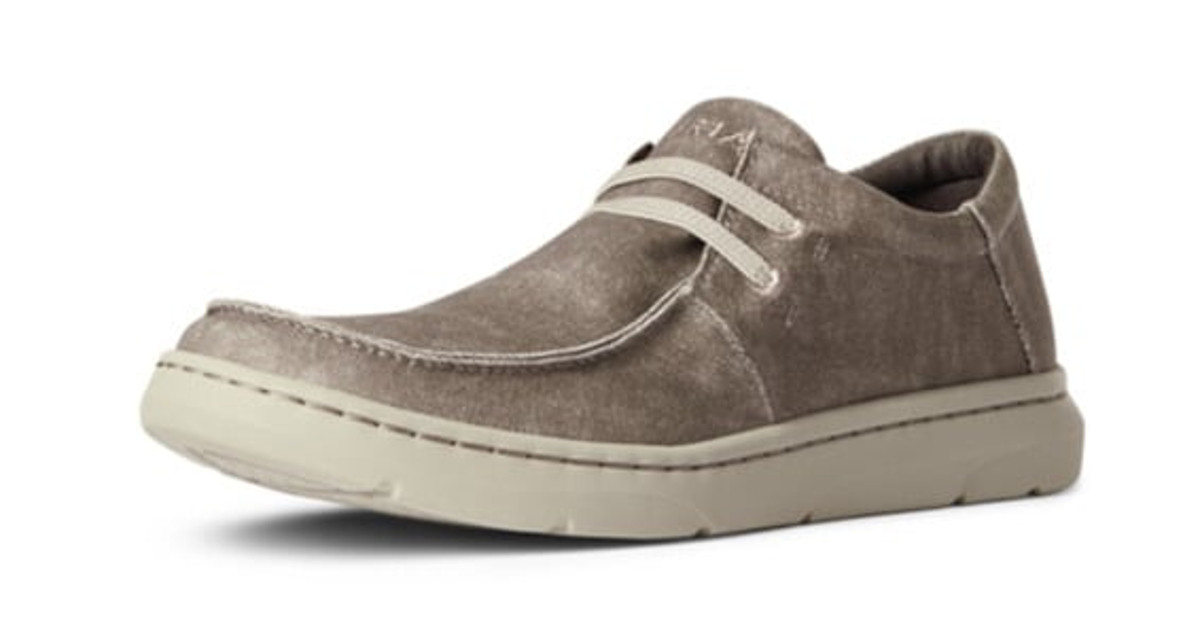 Ariat Mens Hilo Stretch Brown Canvas Slip On Shoe