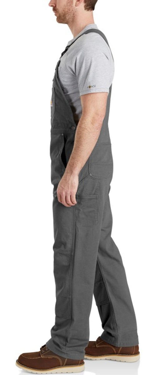 Carhartt Mens Rugged Flex Relaxed Fit Canvas Bib Gravel Overalls