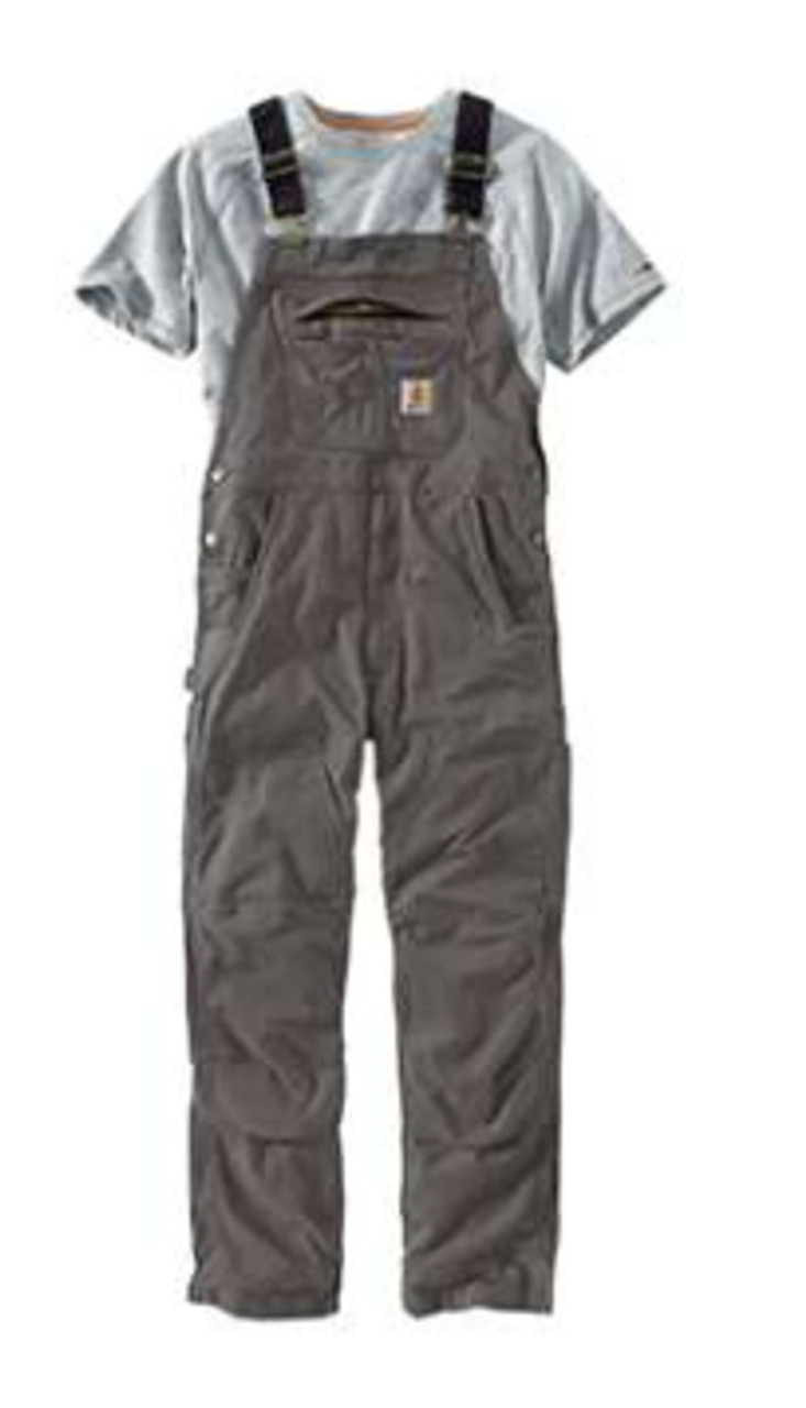 Carhartt Mens Rugged Flex Relaxed Fit Canvas Bib Gravel Overalls