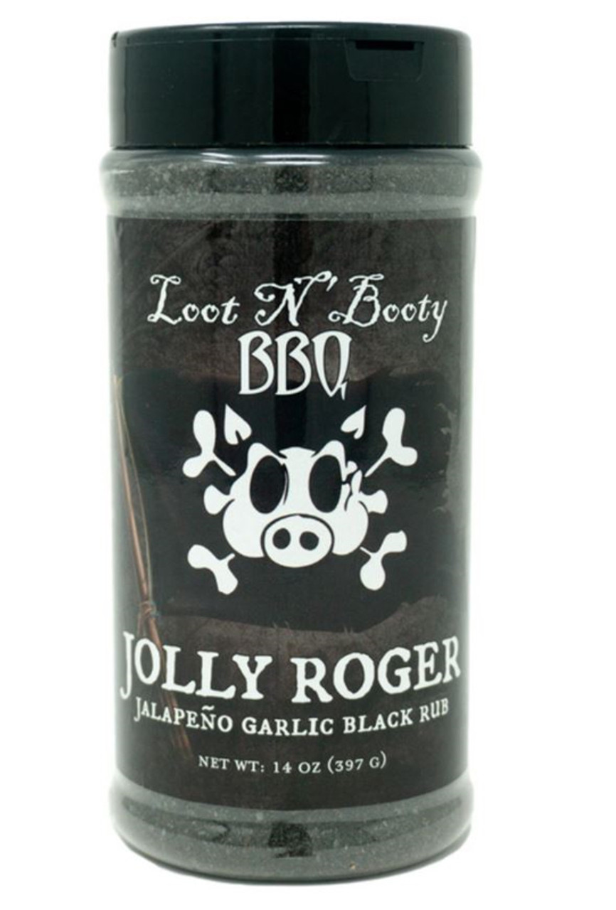 Loot N' Booty BBQ 14 oz. Jolly Roger Jalapeno Garlic Black Rub