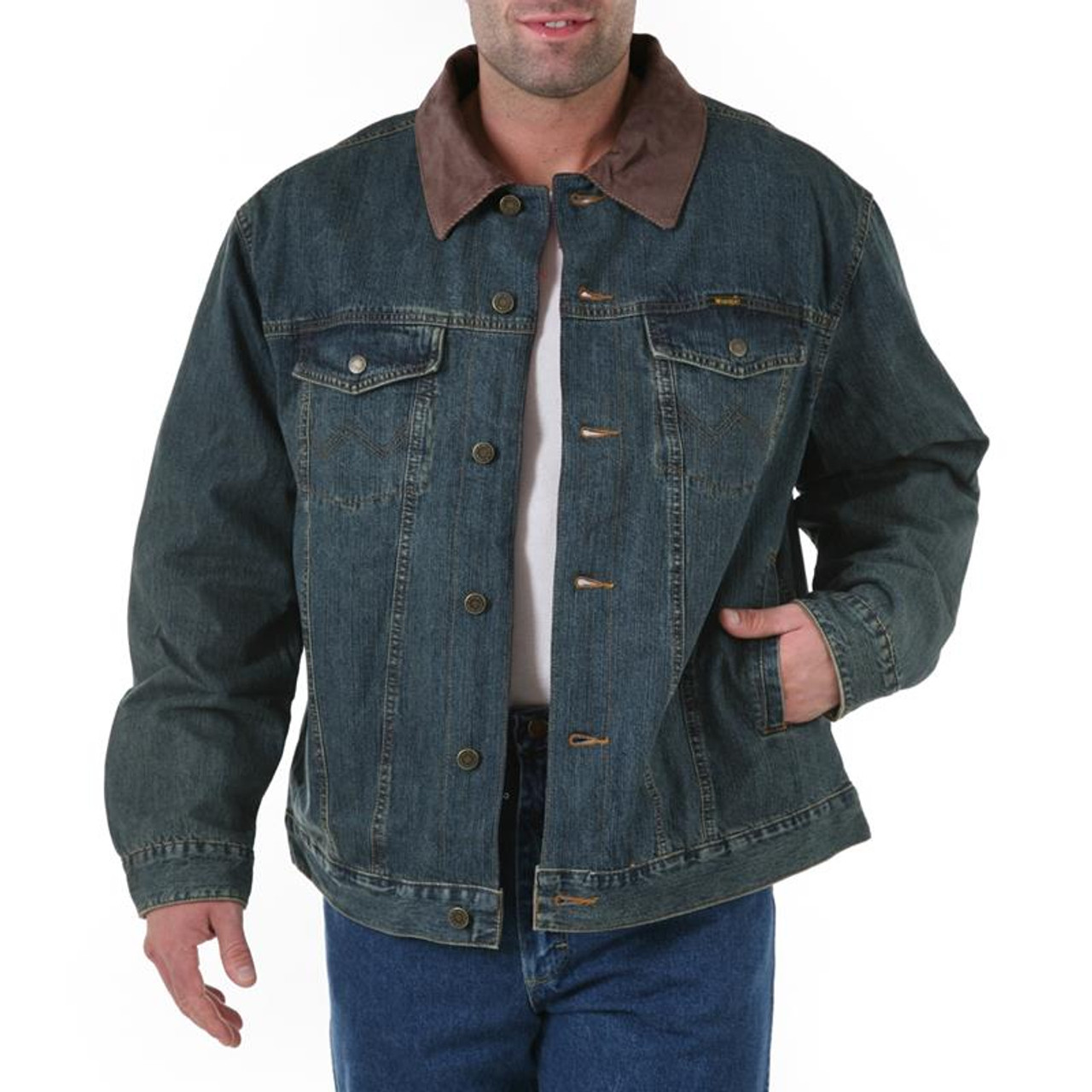 Wrangler Boys' Rustic Sherpa Lined Denim Jacket