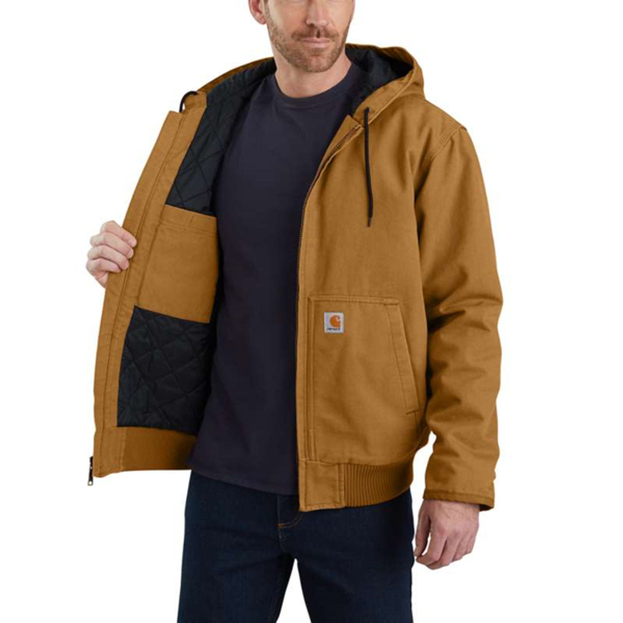 Carhartt Mens Sandstone Quilted Flannel Lined Active Jacket