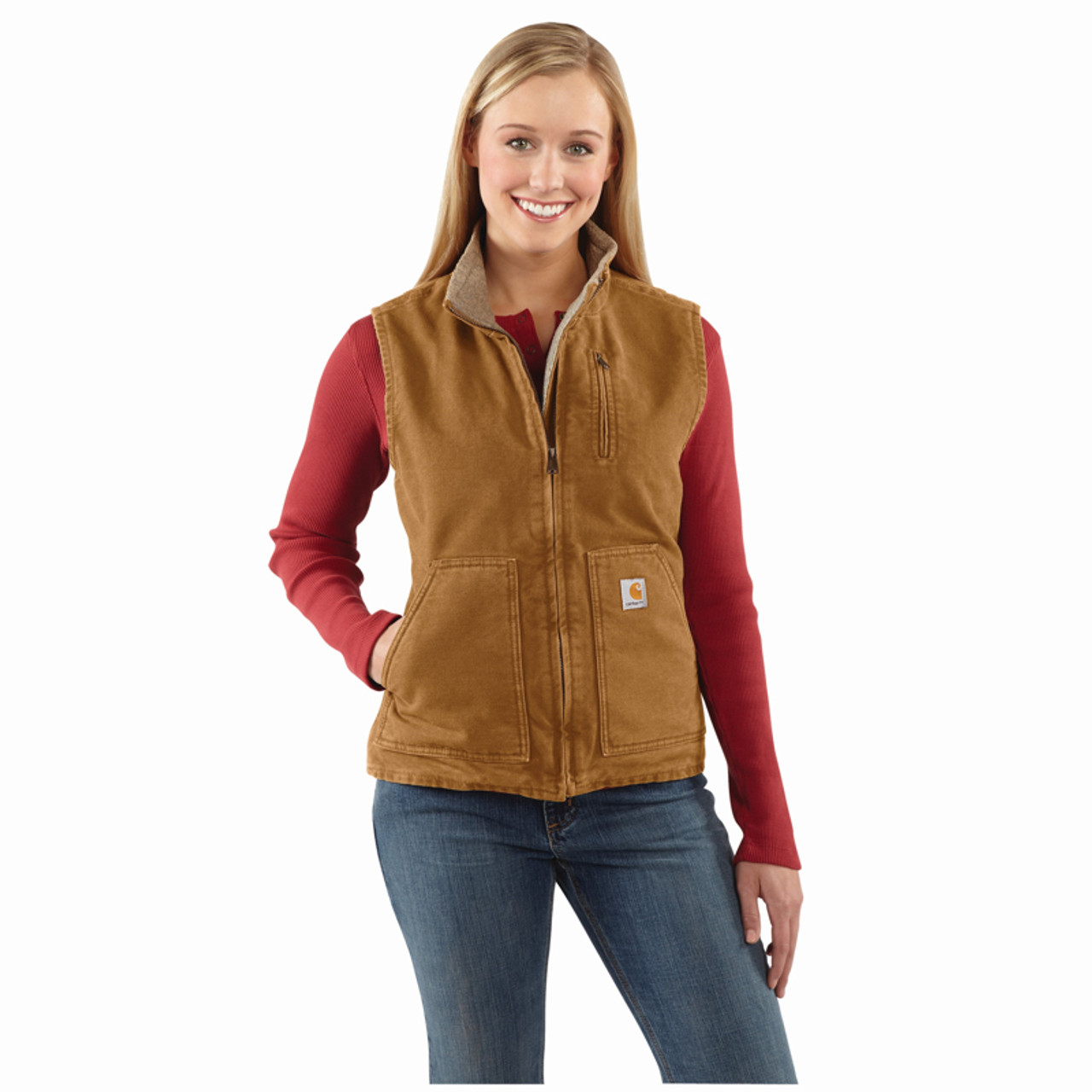 Carhartt Womens Sherpa-Lined Mock Neck Vest