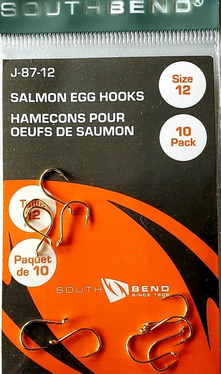 South Bend Gold Salmon Egg Hooks - Size 12