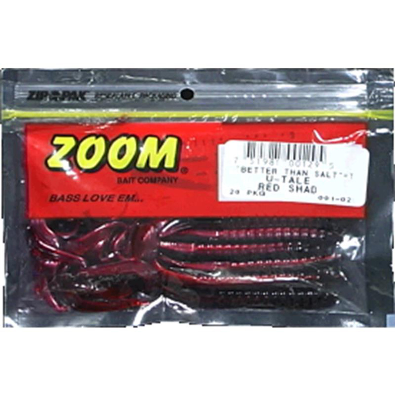 Zoom U-Tale Worm Freshwater Bass Soft Fishing Bait, Motor Oil Chartreuse, 6  3/4”, 20-pack, Soft Baits 