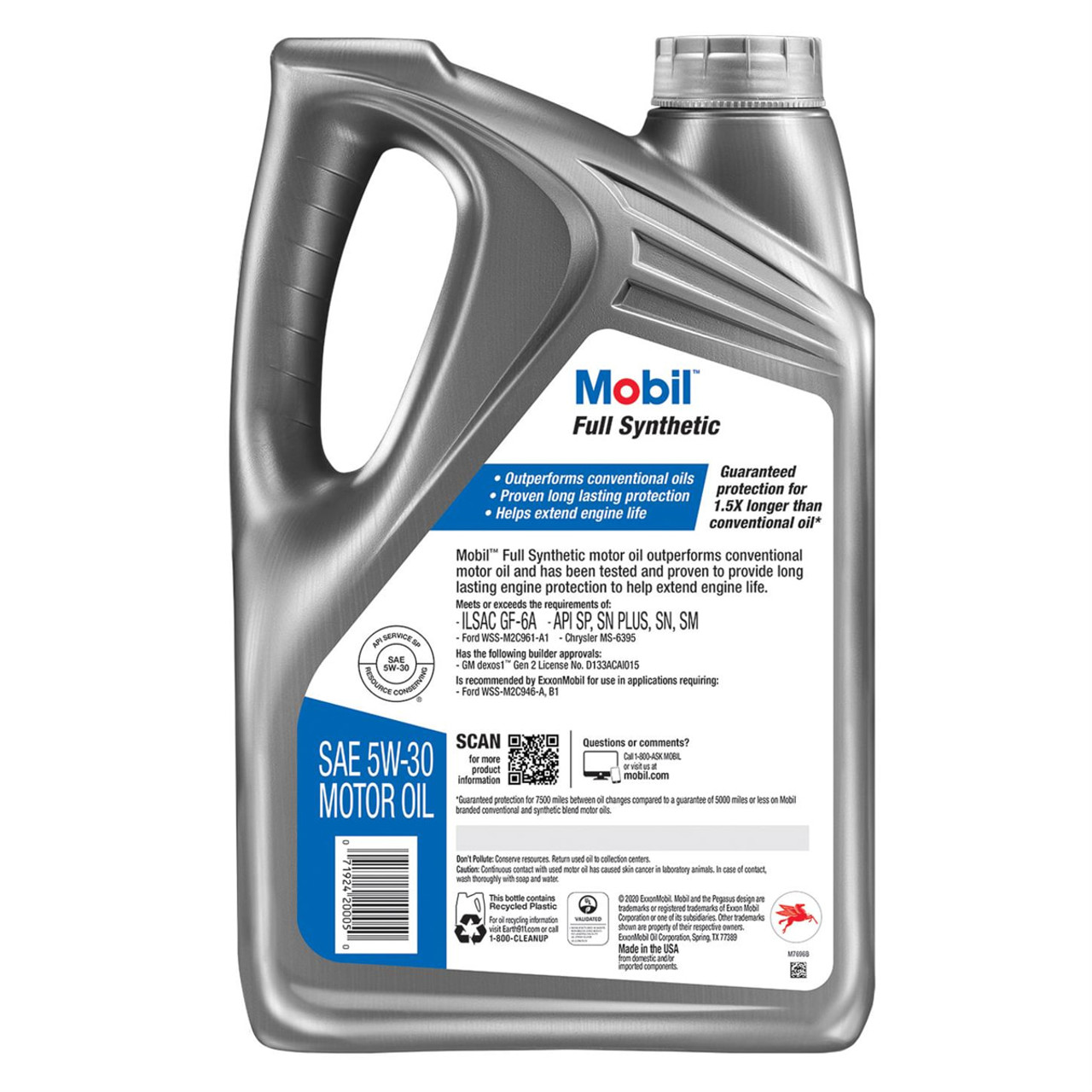 Mobil 1 Synthetic Motor Oil 5W-30 5 Quart Jug