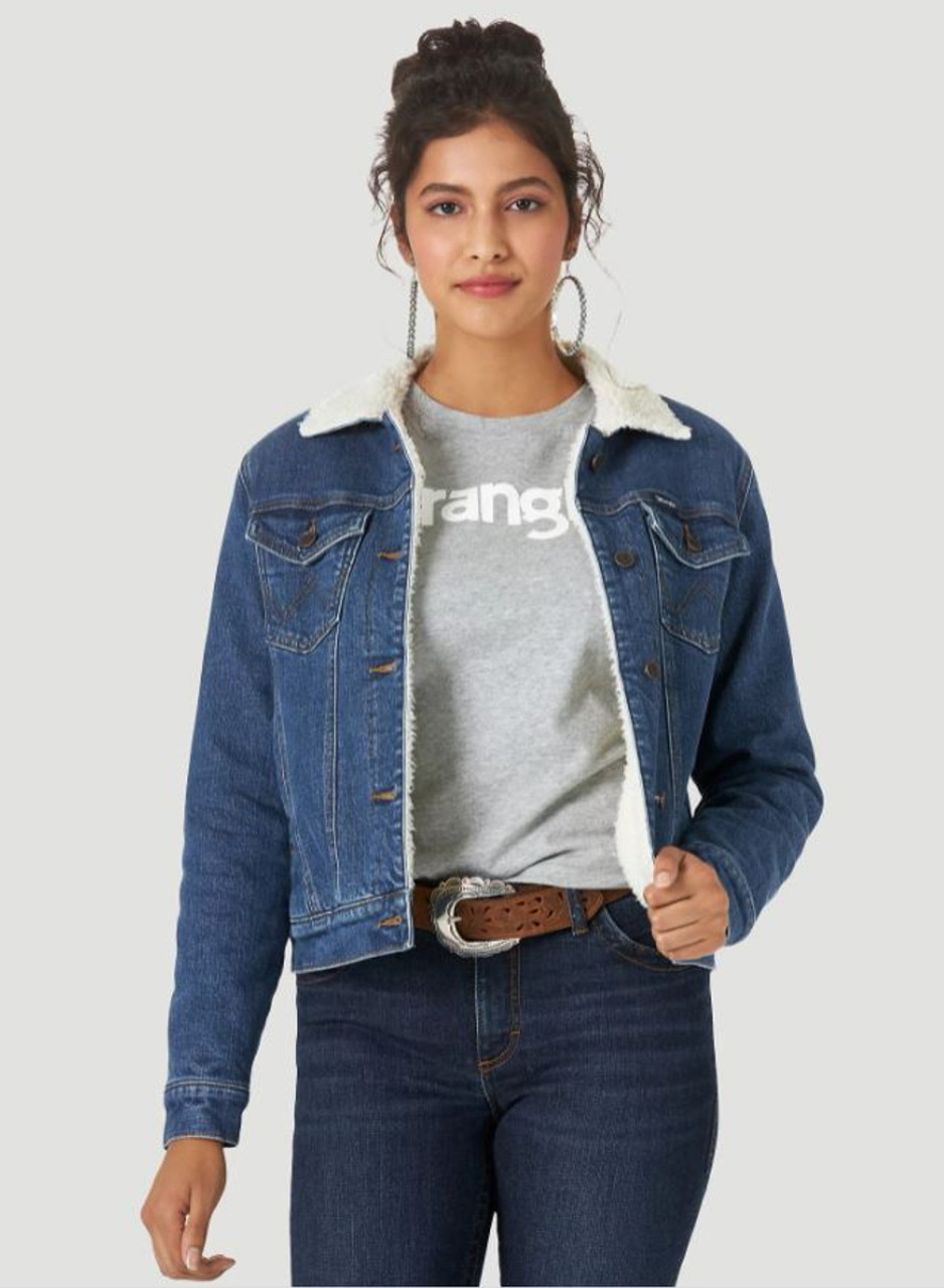 Women's Wrangler Sherpa Lined Denim Jacket - Gass Horse Supply & Western  Wear