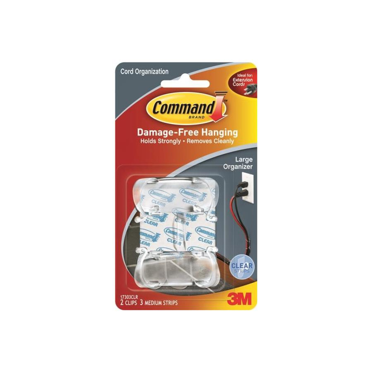 Command 17303CLR Scotch Cord Organization, Clear Strips, Large