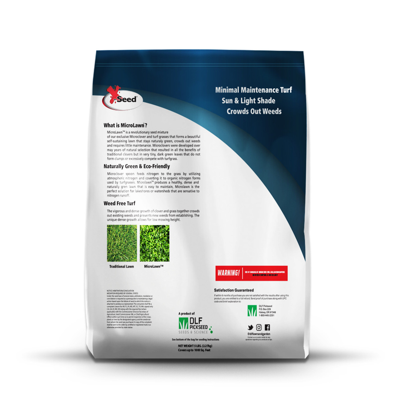 X Seed Microlawn Grass And Micro Clover Mixture 5 Lbs 