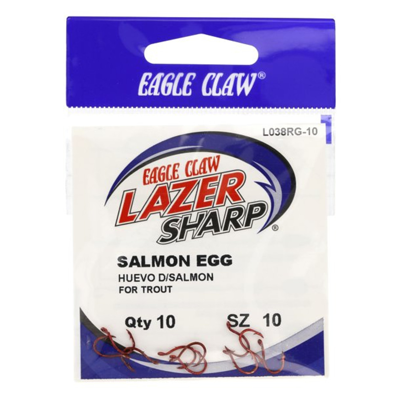 Eagle Claw Lazer Sharp Salmon Egg Hooks- Size 10