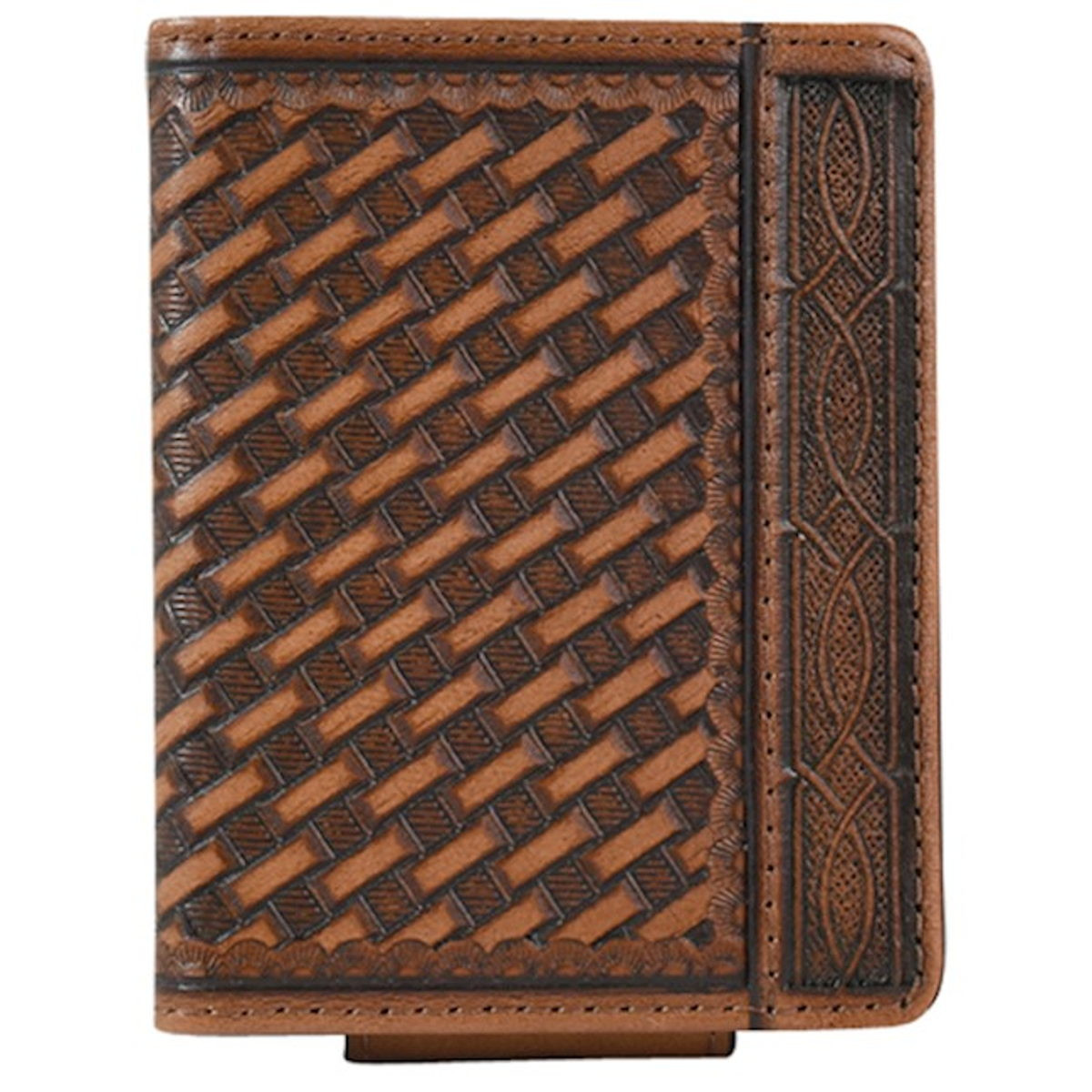 Justin Classic Basketweave BiFold Card Wallet