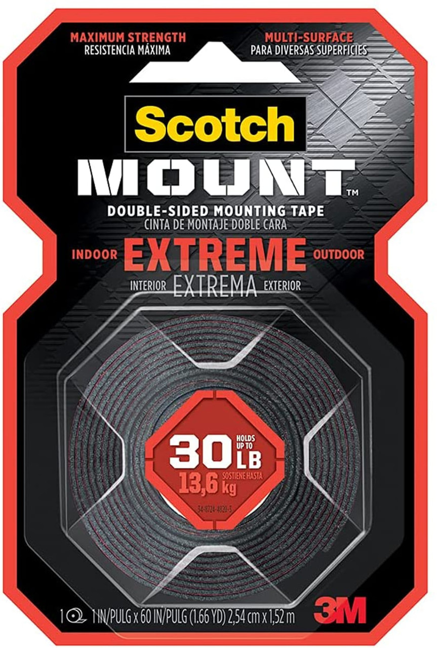 3M Scotch 414DC Black Foam Mounting Tape - 1 in Width x 60 in Length