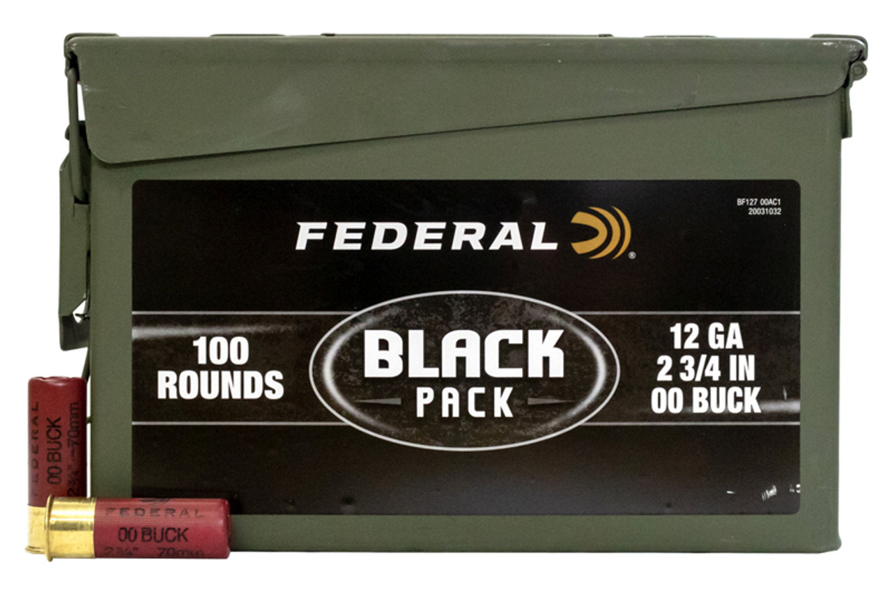 Federal 12 Gauge 2 3/4 in 00 Buck 100 Rounds Black Back