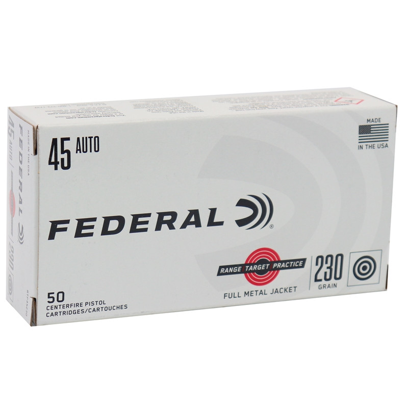 Federal Range and Target Handgun Ammunition .45 ACP 230 Grain Full ...
