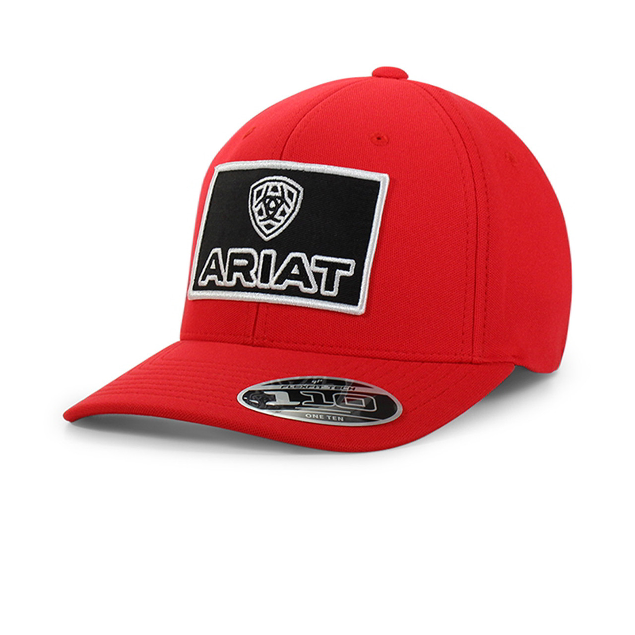 Ariat Mens Red Horizontal Logo 110 FlexFit Ball Cap