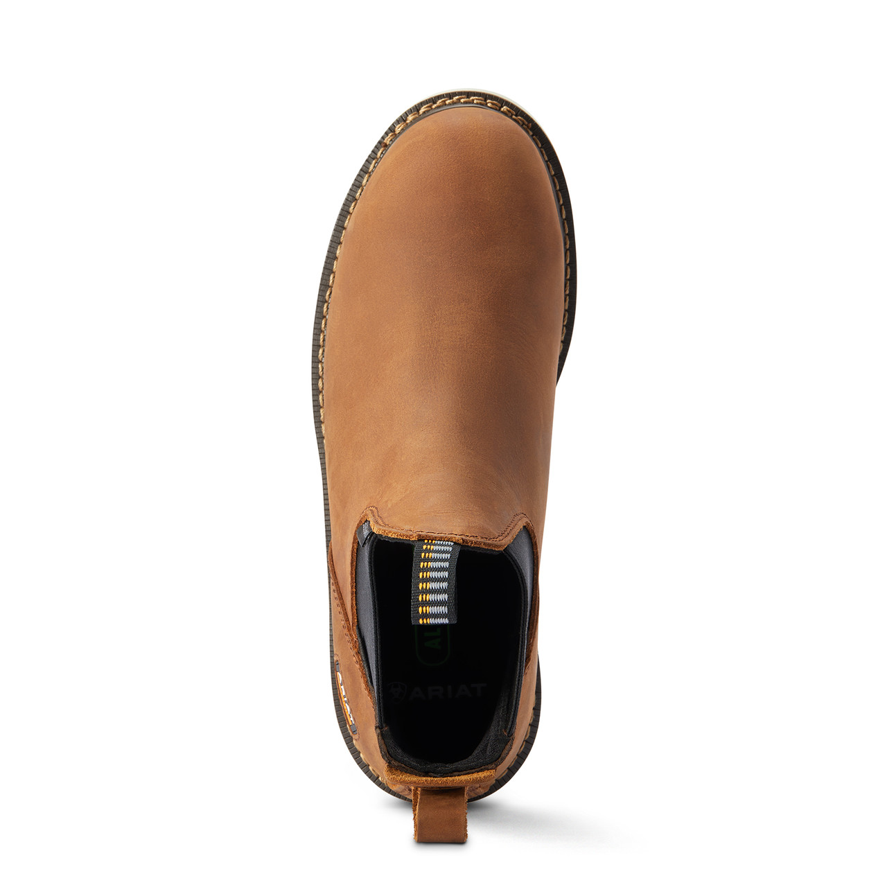 Ariat Womens Aged Honey Rebar Wedge Chelsea H2O Pull On Work Boot