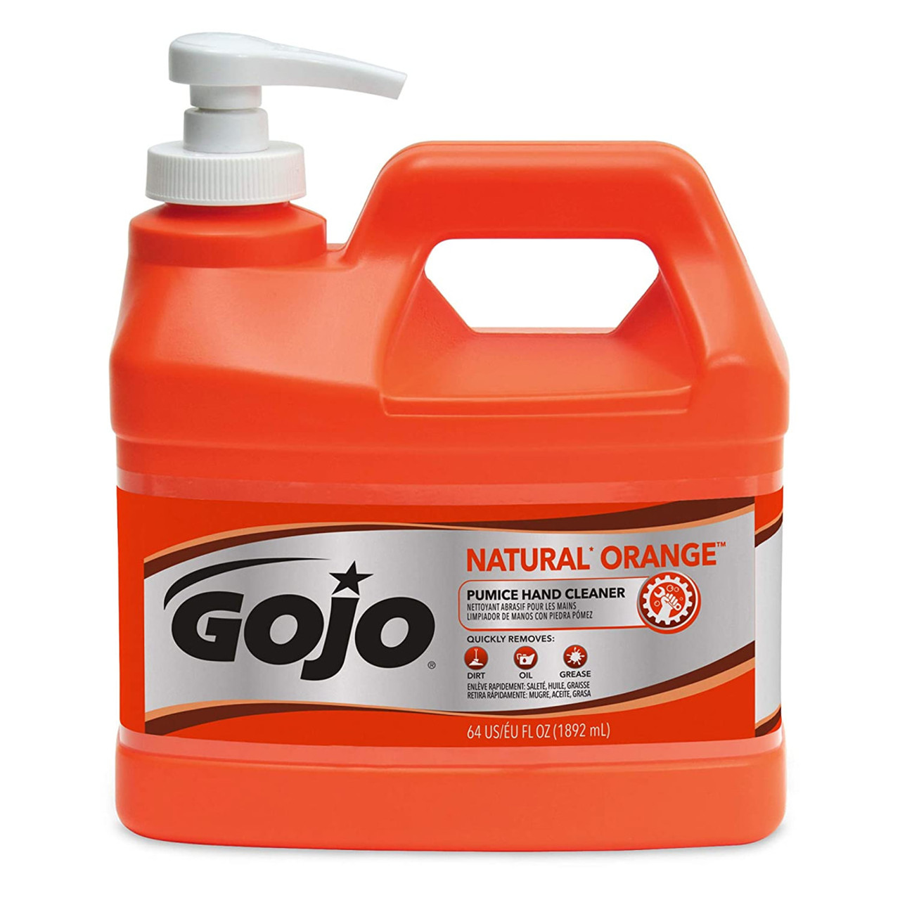 Gojo Natural Orange Pumice Hand Cleaner, Orange Citrus Scent - 0.5 gal jug