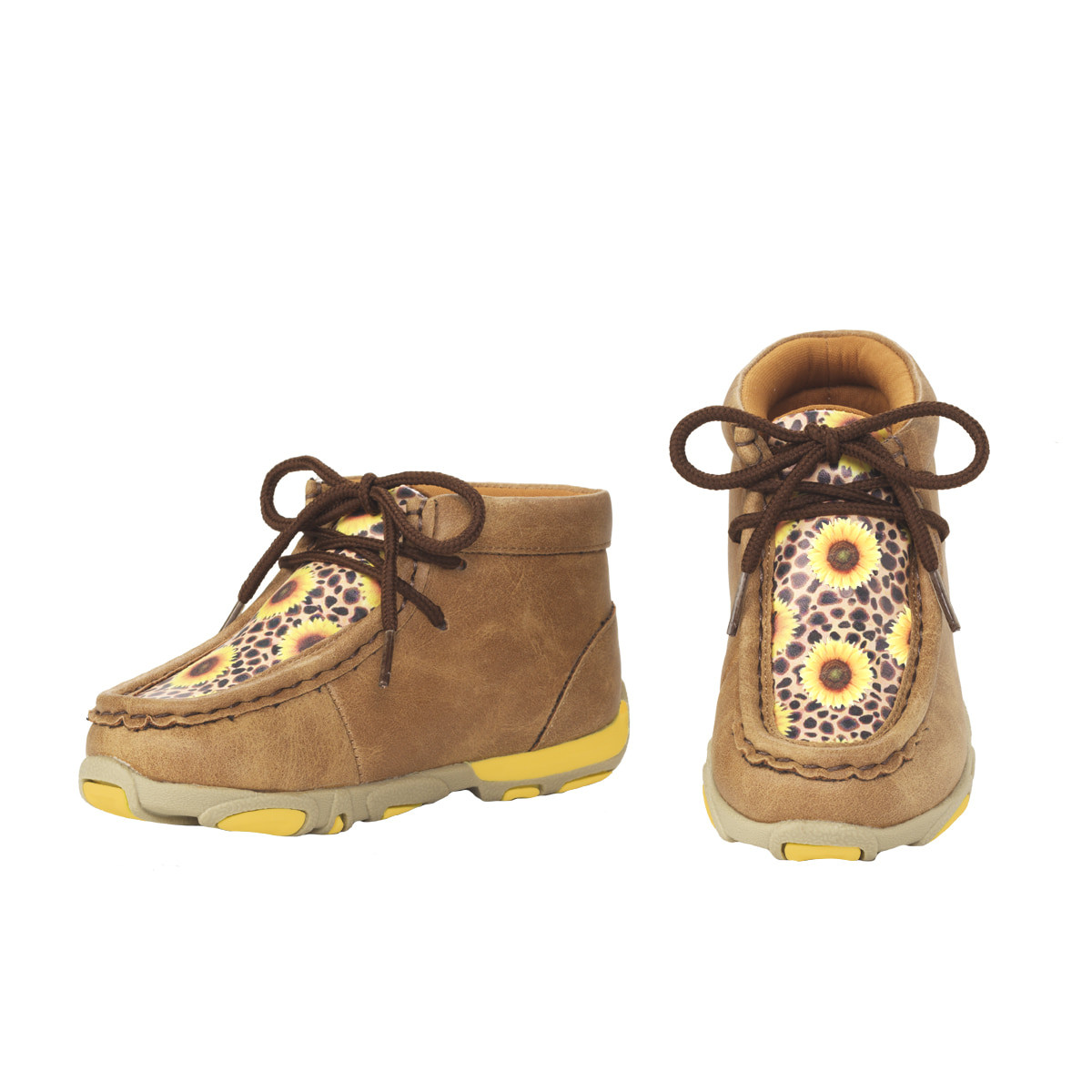 M&F Cheetah Sunflower Twister Chukka Childrens Boots for Girls