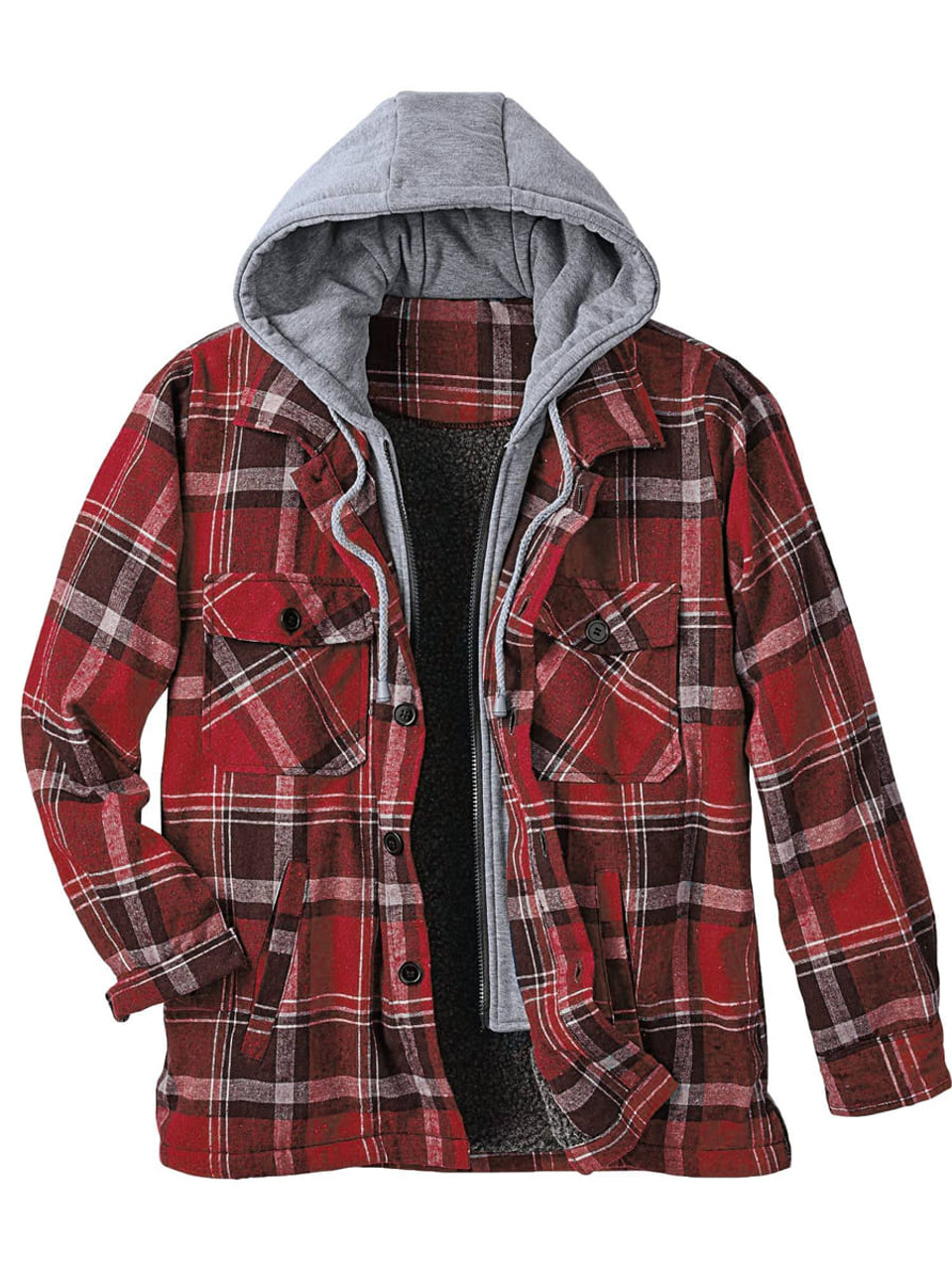 Victory Sportswear Mens Red Flannel Shirt Jacket