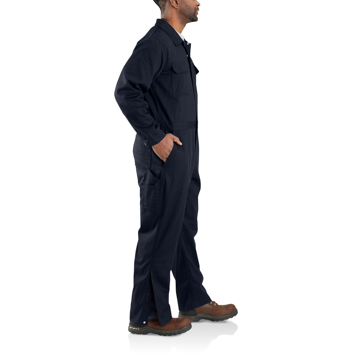Carhartt Mens Dark Navy Flame Resistant Loose Fit Twill Coverall