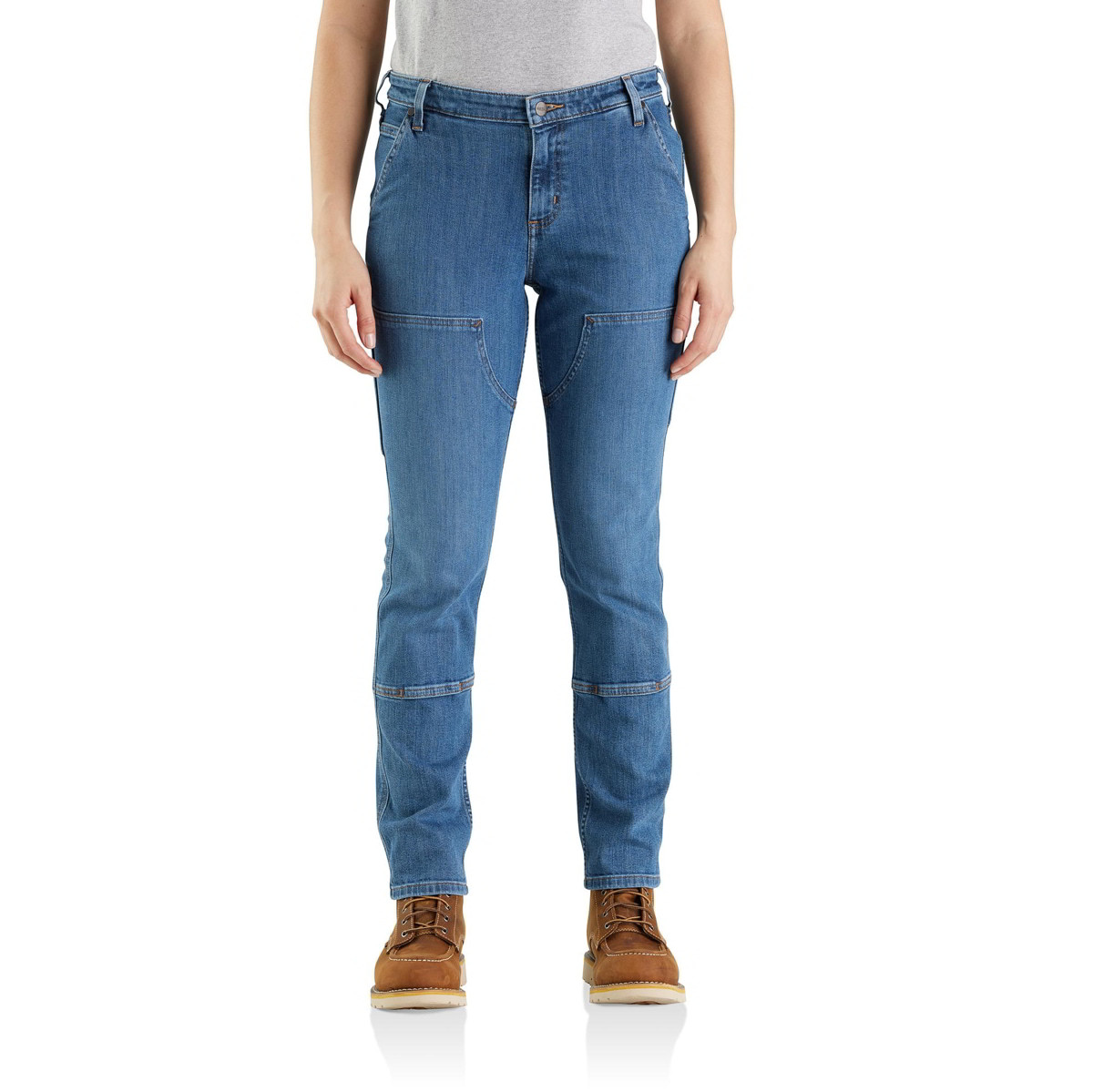 Carhartt Ladies Rugged Flex Relaxed Fit Double Front Linden Denim