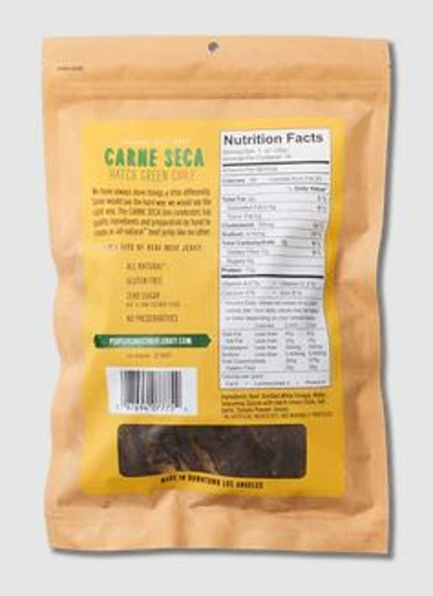 People's Sausage Company Carne Seca Hatch Green Chile Beef Jerky 2.5 oz