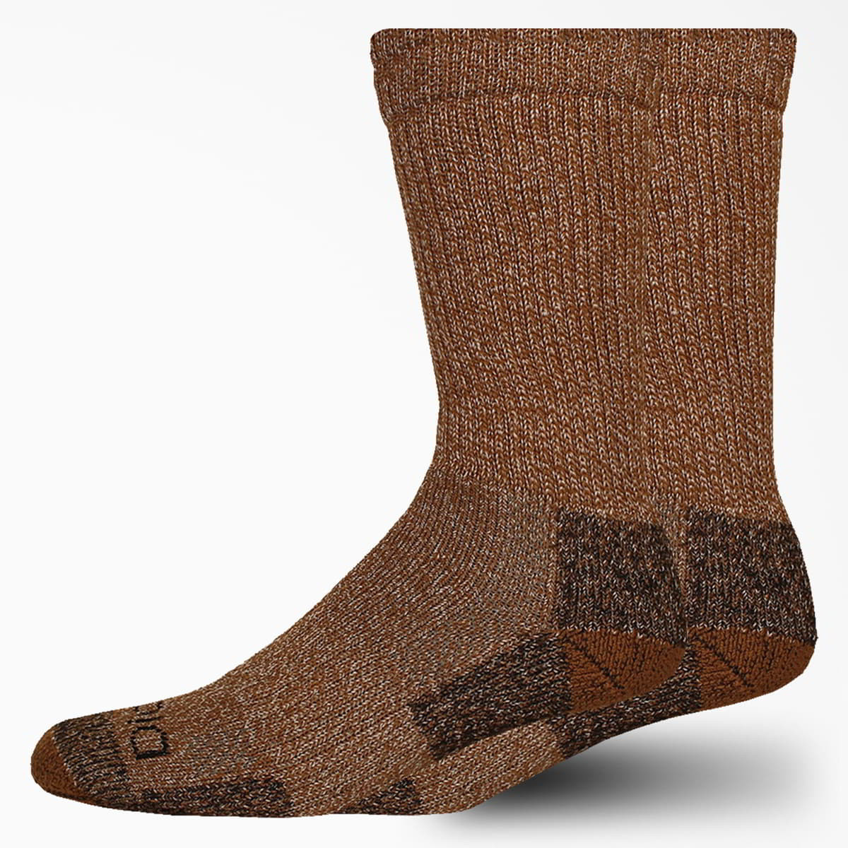 Dickies Mens Brown Duck Steel Toe Moisture Control Crew Socks - 2 Pack