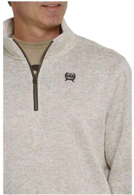 Cinch Men's Cream Sweater Knit 1/4 Zip Pullover