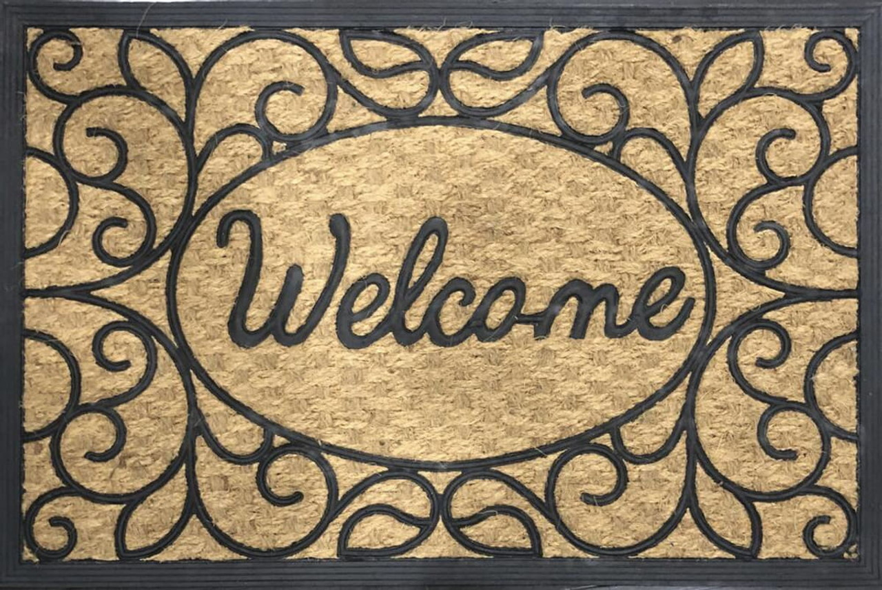 Coir Door Mat 30in x 18in - Welcome Horse