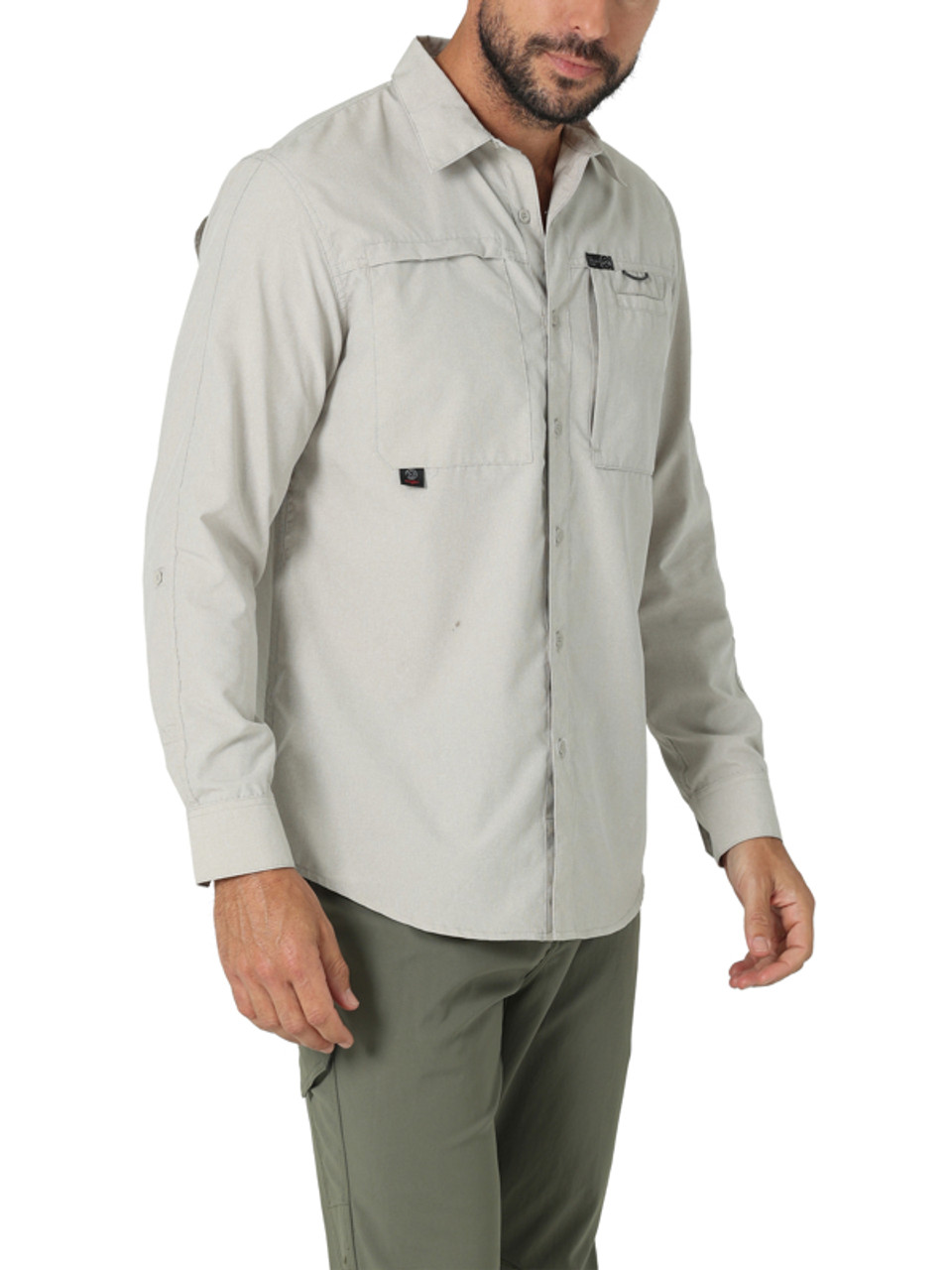 Wrangler Men's ATG Long Sleeve Fishing Aluminum Shirt