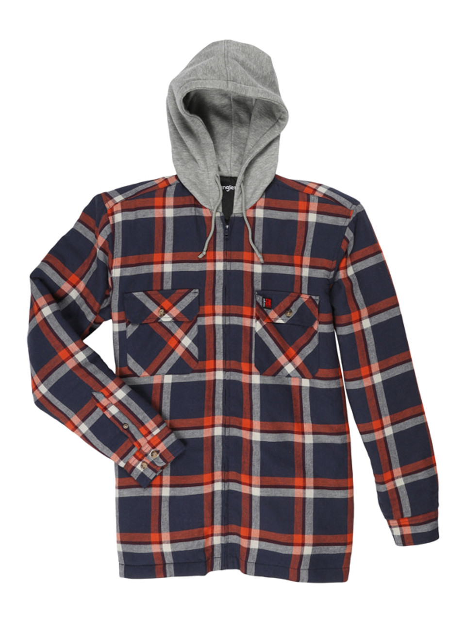 Wrangler flannel store jacket with hood