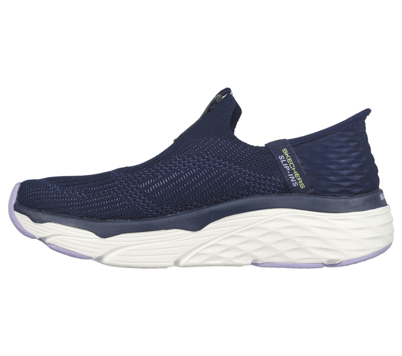 Skechers Womens Navy & Lavender Slip-Ins Max Cushioning Smooth Shoe