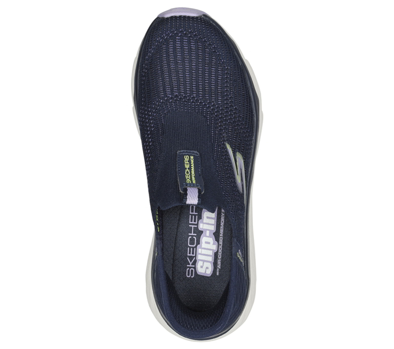 Skechers Womens Navy & Lavender Slip-Ins Max Cushioning Smooth Shoe