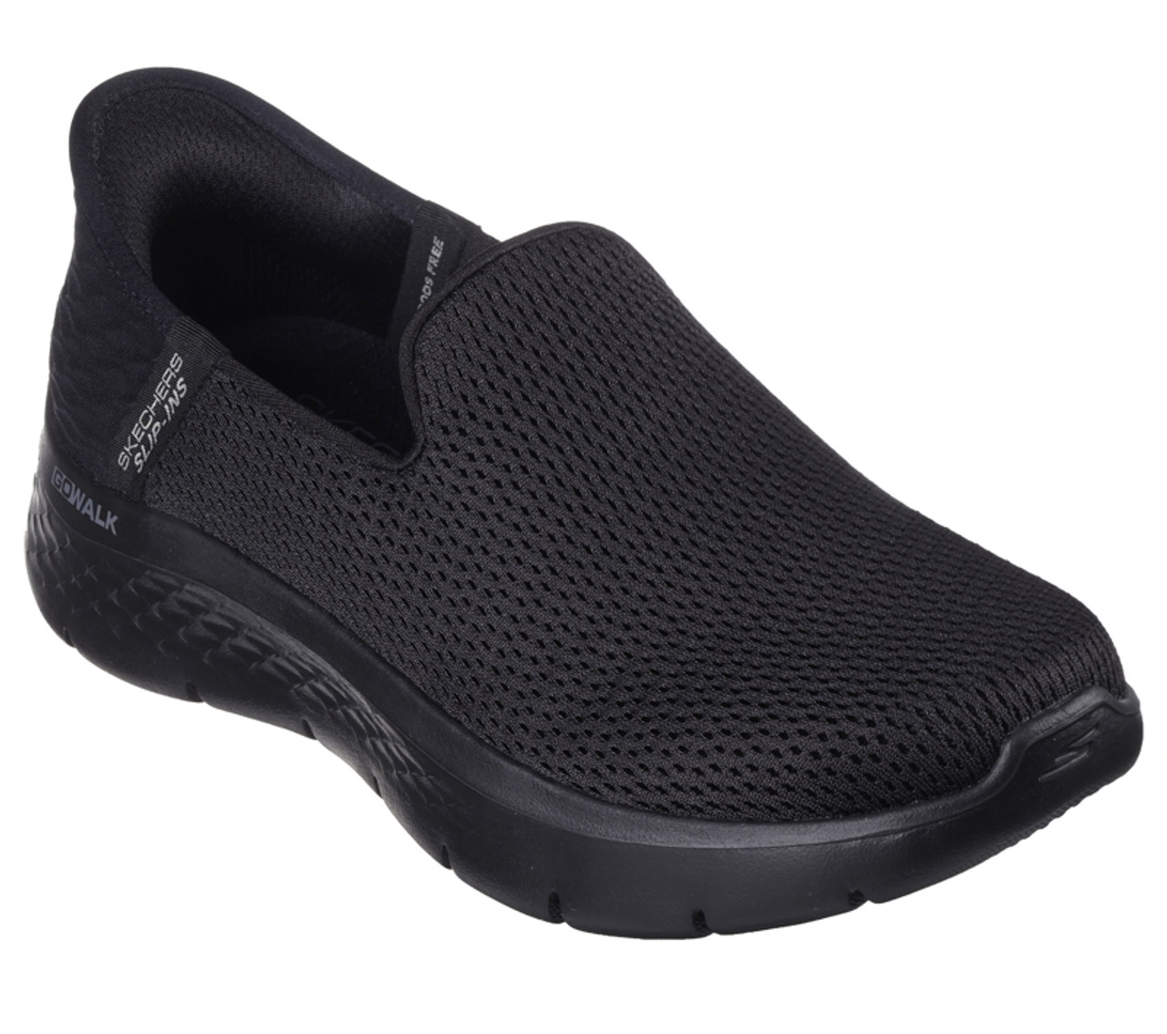 skechers womens black go walk flex relish slip ins