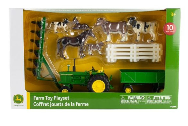 John Deere Fienile Stagionato 1/32 Con Veicoli E Cavalli - Set Giocattolo 13 Pezzi Per Bambini 3+ Anni, ERTL LP84318