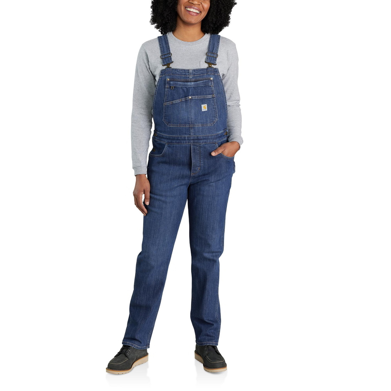 Carhartt Womens Rugged Flex Loose Fit Canvas Bib Overall