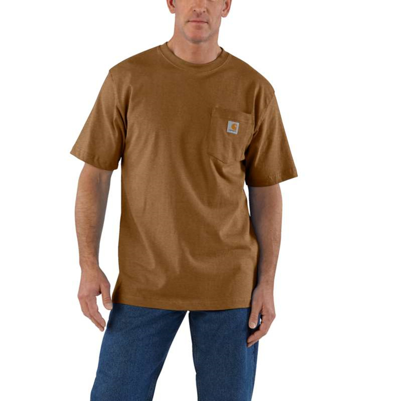 Bopæl Ovenstående Tage af Carhartt Mens Loose Fit Heavyweight Short Sleeve Pocket T-Shirt